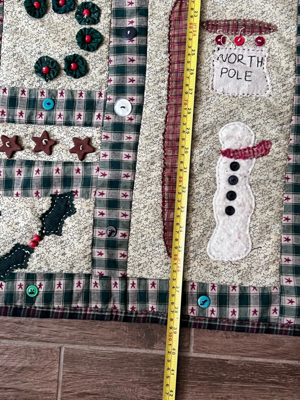 Vtg Handmade Sampler Xmas Quilt 39